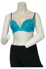 Turquoise Contrasting Straps Bra