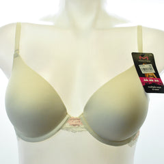 Maidenform Natural Boost Demi Bra 9428 Ivory With Pink Pirouette