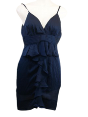 Minuet ruffled dress navy