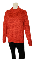 Sara Morgan Red/Orange Zip Front Sweater