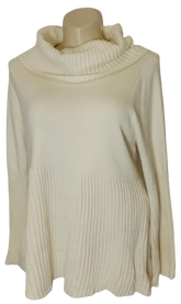 Style & Co. Cream Ribbed Neckline/Edge Sweater