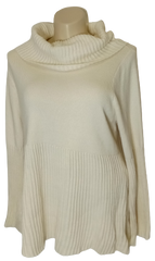 Style & Co. Cream Ribbed Neckline/Edge Sweater
