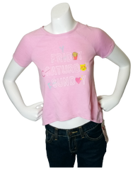 Pink weekend printed t-shirt