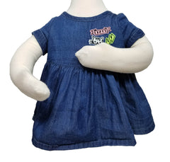 Denim blue dress with applique