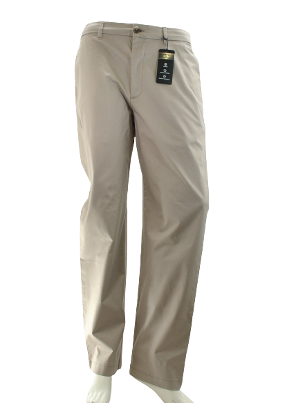 Alfani Men Khaki AlfaTech Stretch Flat Front Chino 33X30