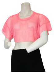Glitz Mesh Hot Pink Crop Top