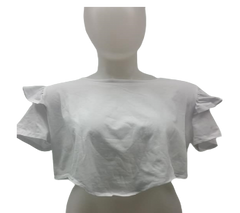 I>R White Ruffle Sleeve Blouse