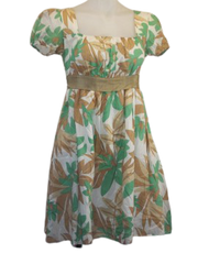 Minuet White/Green Floral Dress