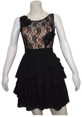 Minuet Black/Tan Lace Dress