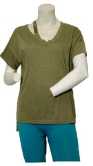 Olive/Gold Rehab Cotton Blouse