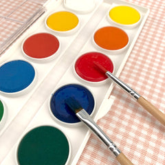 M&G 8g Watercolor Paint 12 colors with 2 brushes (1 per pack)