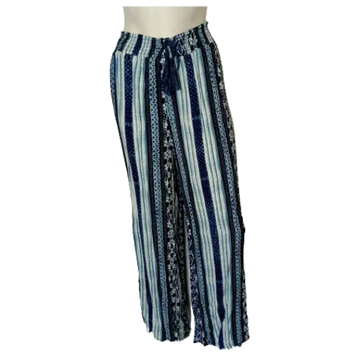 Mudd Girls’ Blue Funky Pattern Pants, Size 1X
