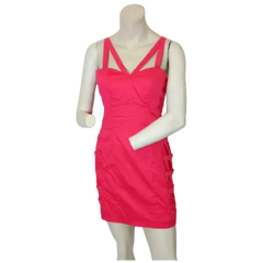 Minuet Women’s Pink Triangle Straps Layer Dress, Size Medium