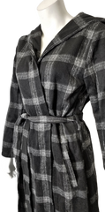 Charlie Charlie Charlotte Black Windowpane Belted Longline Coat