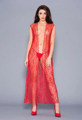 Music Legs Draping Open Lace Gown With G-String