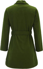 La Mode Green Shawl-Collar Belted Coat