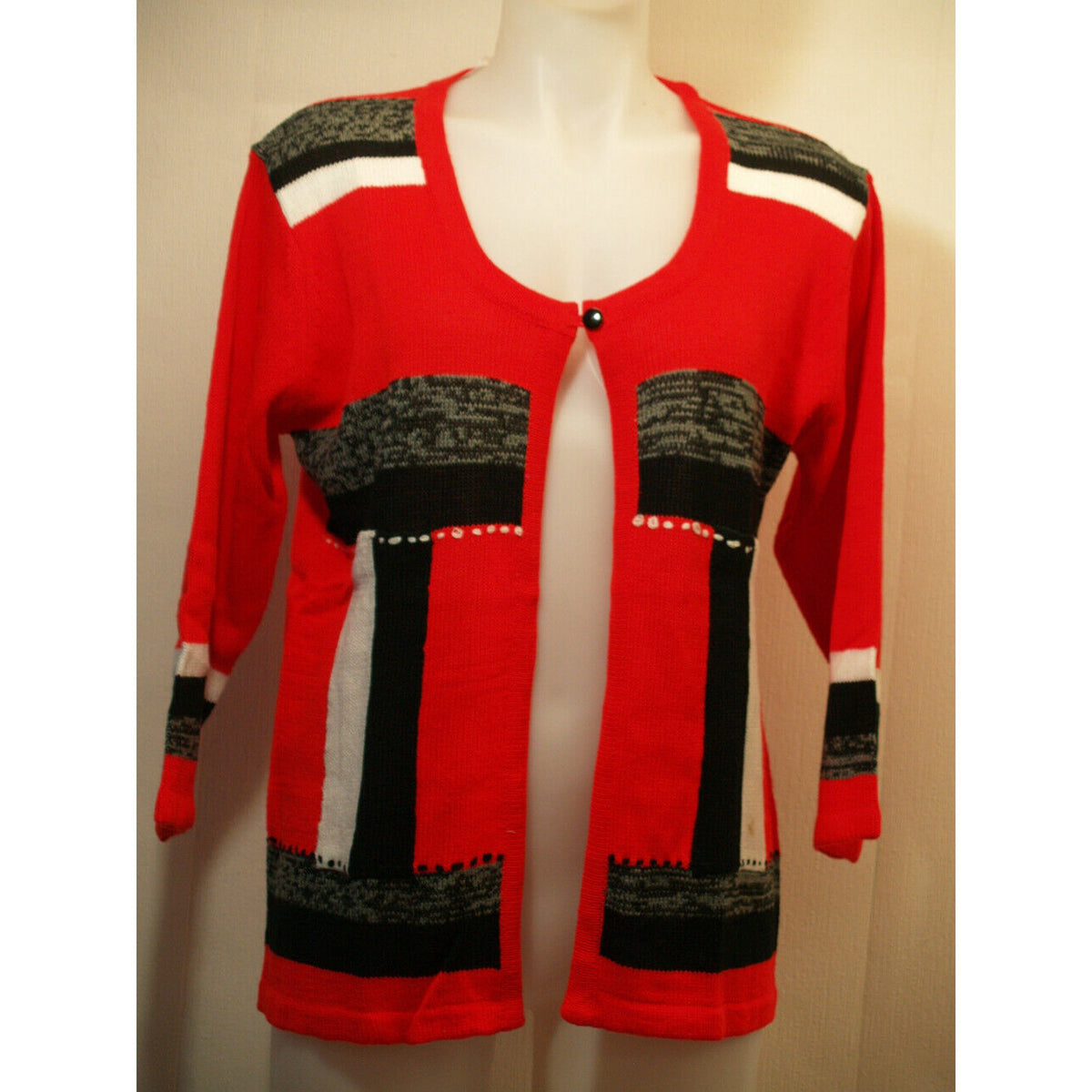 Sara Morgan Red Button-Front Cardigan