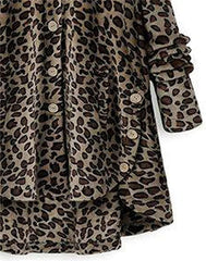 NXH Tan Leopard Pocket Plush Hooded Button-Up Coat