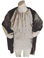 INC Etched Velvet Scarf – Black/Grey/Green, Luxe Fringe Design, Soft Rayon Blend (69"x17")