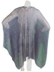 INC Navy Sequin Shawl – Elegant Fringe Wrap, Soft Polyester Blend (66.5"x21.5")