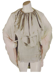 Betsey Johnson Ivory & Blush Sheer Scarf – Lightweight 100% Nylon Wrap (72.5"x42.5")