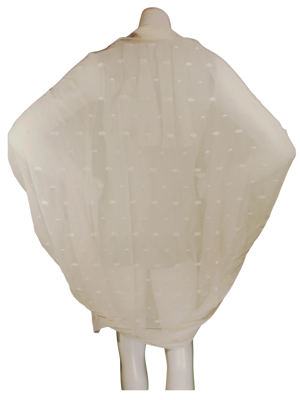 Betsey Johnson Ivory & Blush Sheer Scarf – Lightweight 100% Nylon Wrap (72.5"x42.5")