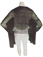 INC Black Sheer Scarf – Elegant Beaded Wrap, Lightweight Polyester Fashion Accessory (72"x19.5")