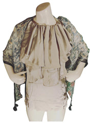 Diva General Collection Black/Teal/Red Sheer Scarf – Lightweight Fringe Wrap, 100% Polyester (66"x37")