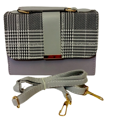 Chic Diva Purple Plaid Purse Stylish Handbag with Removable Strap