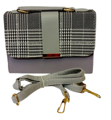 Chic Diva Purple Plaid Purse Stylish Handbag with Removable Strap