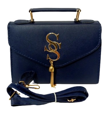 Diva General Collection Stylish Blue Purse – Elegant Handbag with Letter SS & Removable Strap