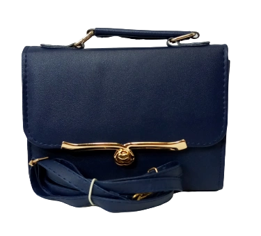 Diva General Collection Blue Heart Buckle Purse - Stylish & Versatile with Removable Strap
