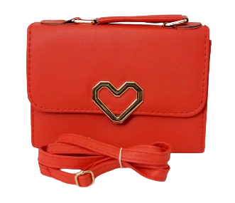 Diva General Collection Red Heart Purse - Bold & Versatile with Removable Strap