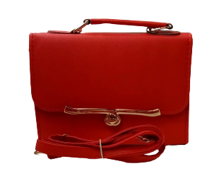Diva General Collection Red Purse with Heart Buckle - Stylish & Versatile with Removable Strap