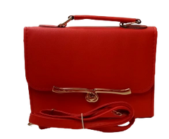Diva General Collection Red Purse with Heart Buckle - Stylish & Versatile with Removable Strap