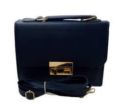 Elegant Diva Blue Purse  Dual-Lock Security  Stylish Handbag with Removable Strap