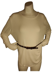 Horizontal loops faux leather belt