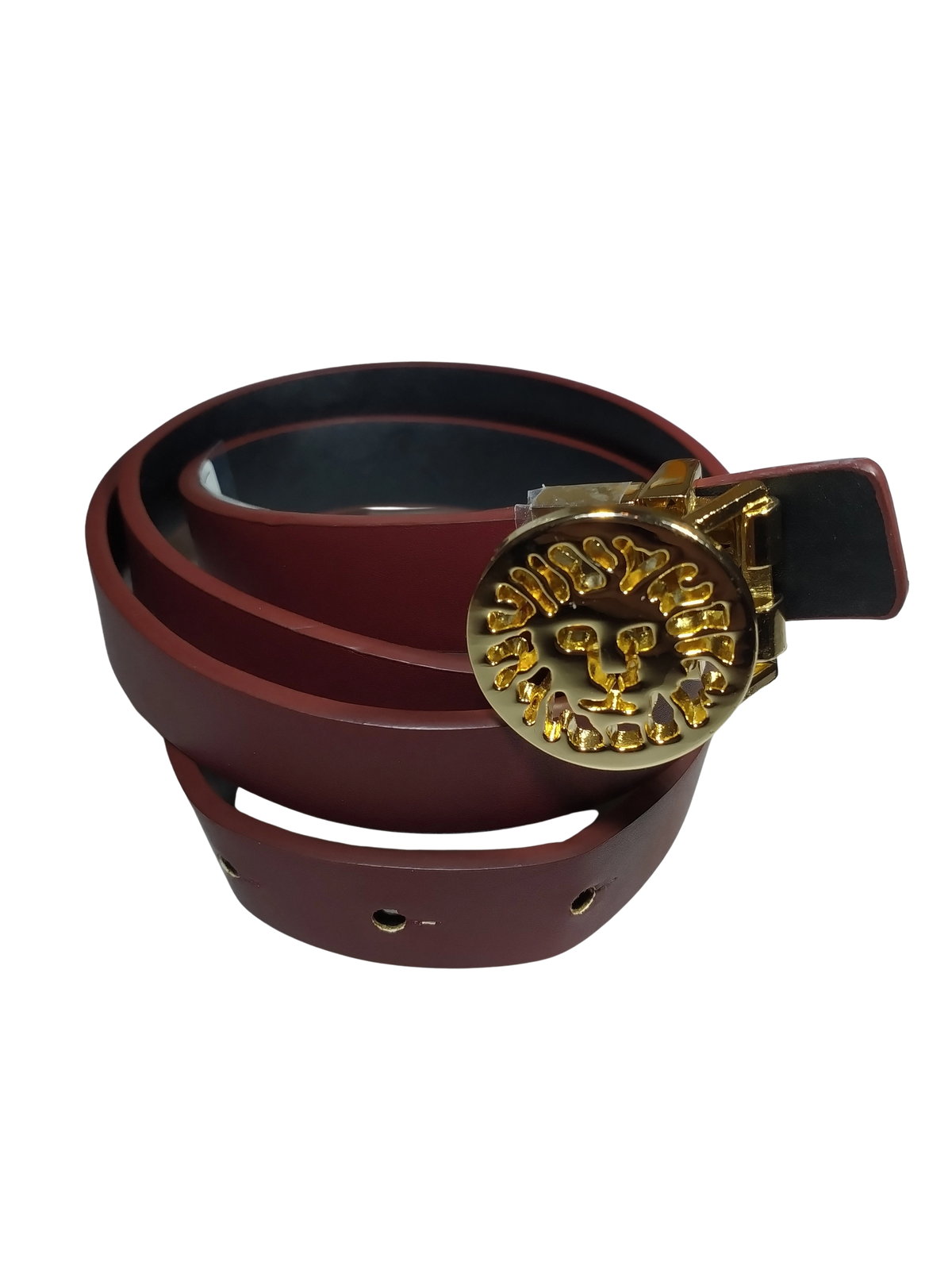 Anne Klein Red & Black Reversible Belt 3/4"x43.5" Pleather Waist Belt with Decorative Stud Closure