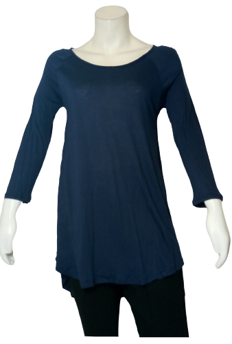 Zenana Outfitters Navy Long Sleeve Women's Tunic