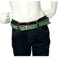 Fossil Sea Glass Leather Belt for Women