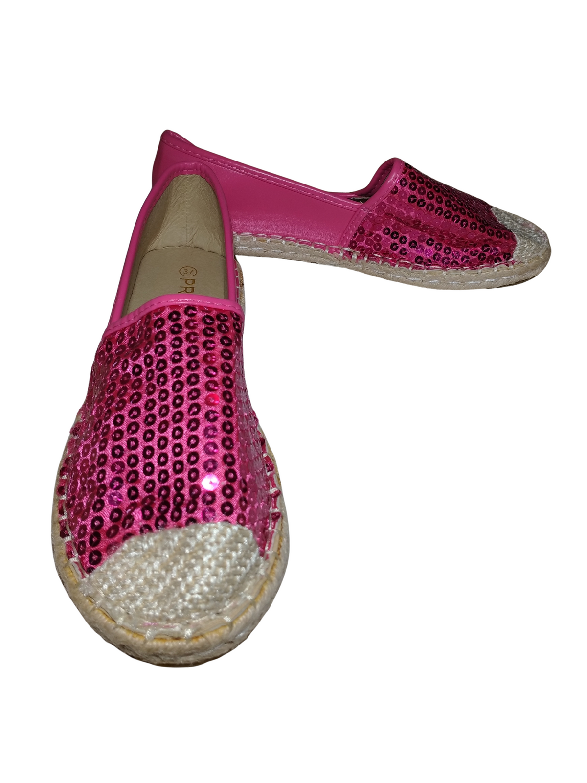 Pretty Fushia Sequined Loafers