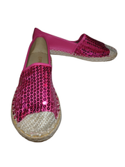 Pretty Fushia Sequined Loafers