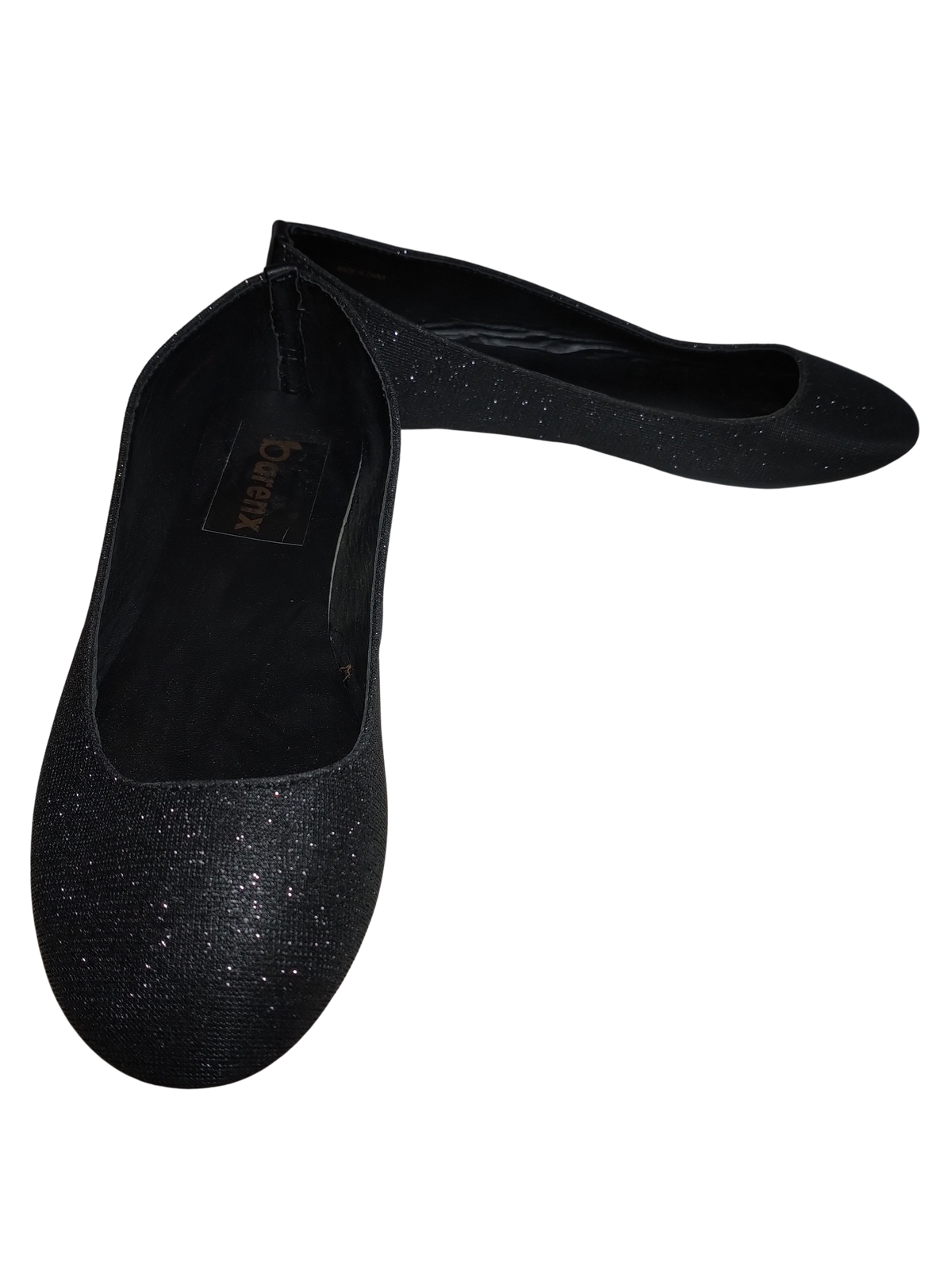 Barenx Charcoal Black Sparkly Flats