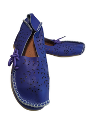 Diva Purple Faux Leather Floral Cutout Loafers