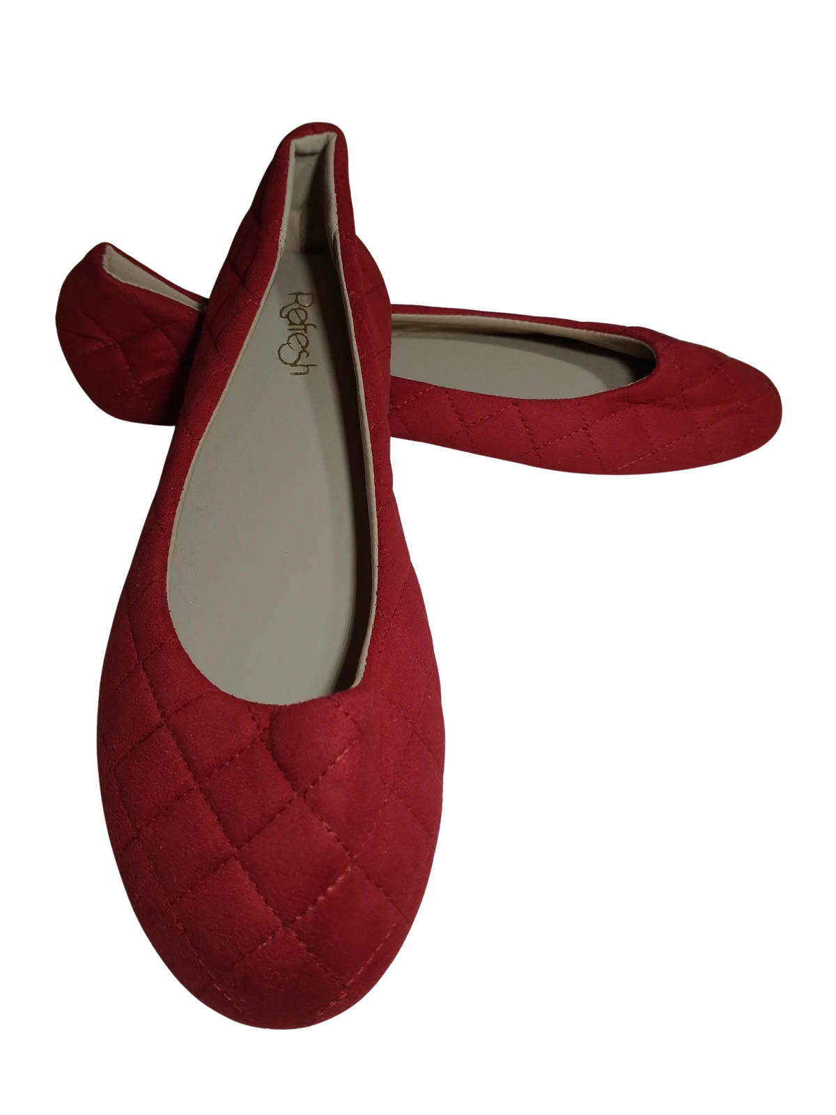 Refresh Red Quilted Flats - Stylish and Comfortable Size 8 Women’s Shoes