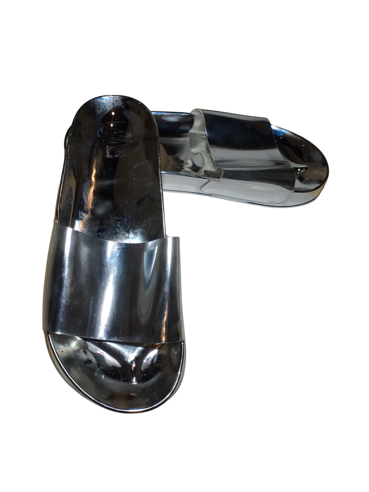 Viva Silver Slip On Sandals