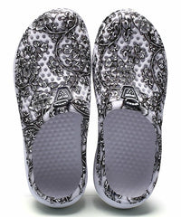 Ceville Gray Floral Mesh Mule Clogs