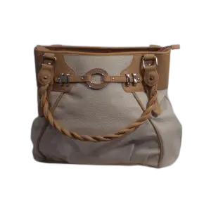 Cream & Tan Twisted Handle Rosetti Handbag