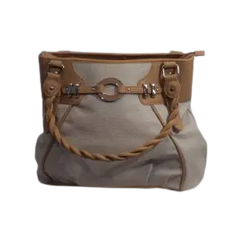 Cream & Tan Twisted Handle Rosetti Handbag