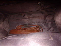 Dark Brown Pleather Check Pattern Handbag